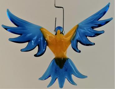 Hängevogel - Blaumeise fliegend -klein (dunkelblau)
